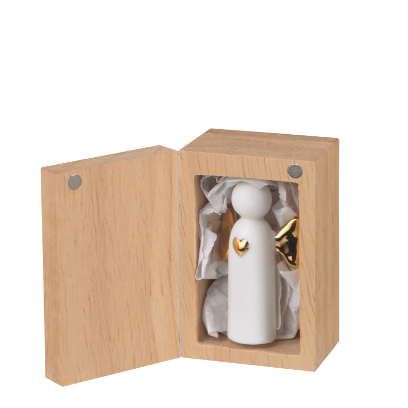 Räder - Miniatura in porcellana con scatola in legno - angelo Angel to go