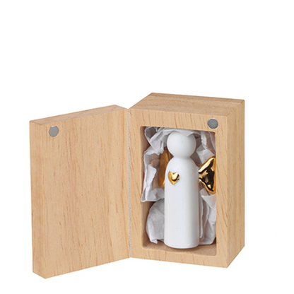 Räder - Miniatura in porcellana con scatola in legno - angelo Angel to go