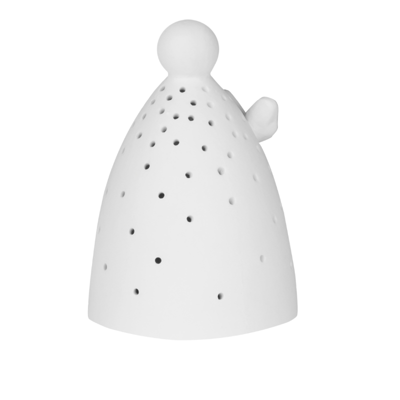 Räder - Angelo in porcellana con luce LED - design1 6x8cm