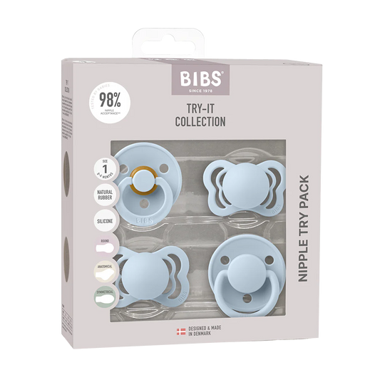 Bibs - 4-pack Ciuccio TRY-IT (0+) - Baby Blue