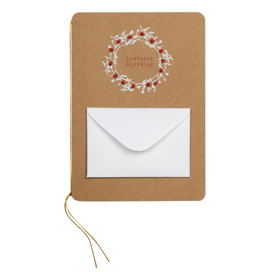 Räder - Biglietto di auguri - Natale - Ghirlanda con perline vere e busta portasoldi