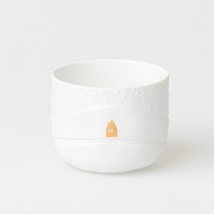 Räder - Portacandele in porcellana tealight - Vasetto Paesaggio con Chiesa 6,5x8cm