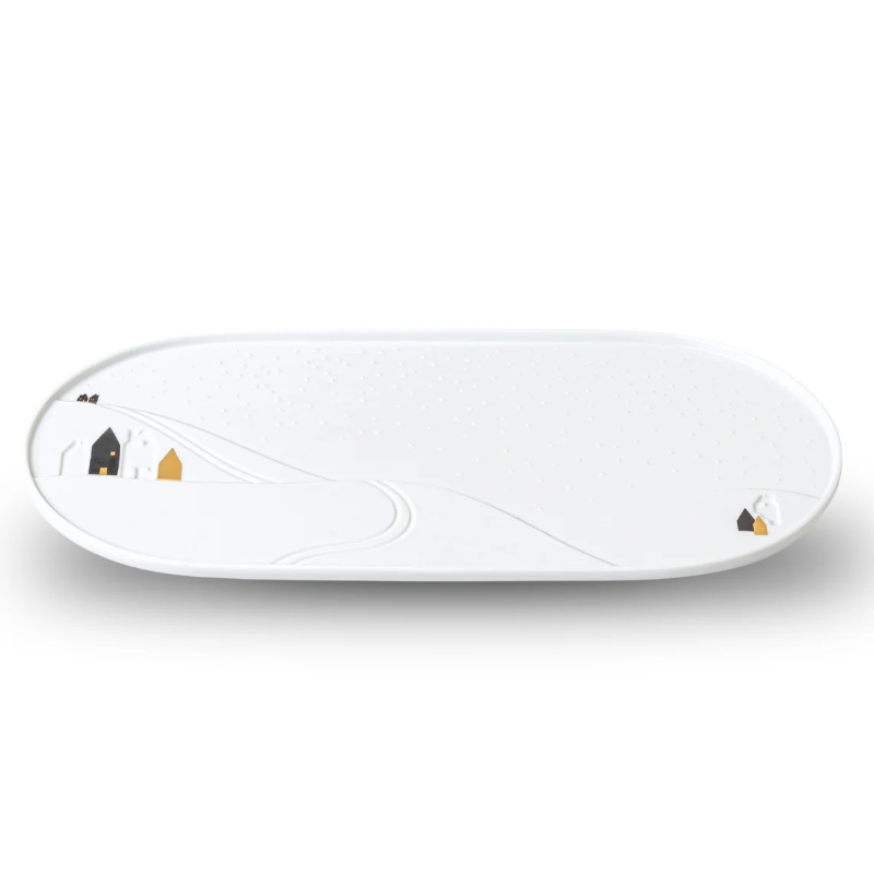 Räder - Vassoio ovale in porcellana - Paesaggio natalizio innevato 40x19