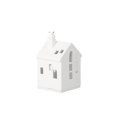 Räder - Casetta in porcellana portacandela tealight - Babbo Natale nel camino h13cm