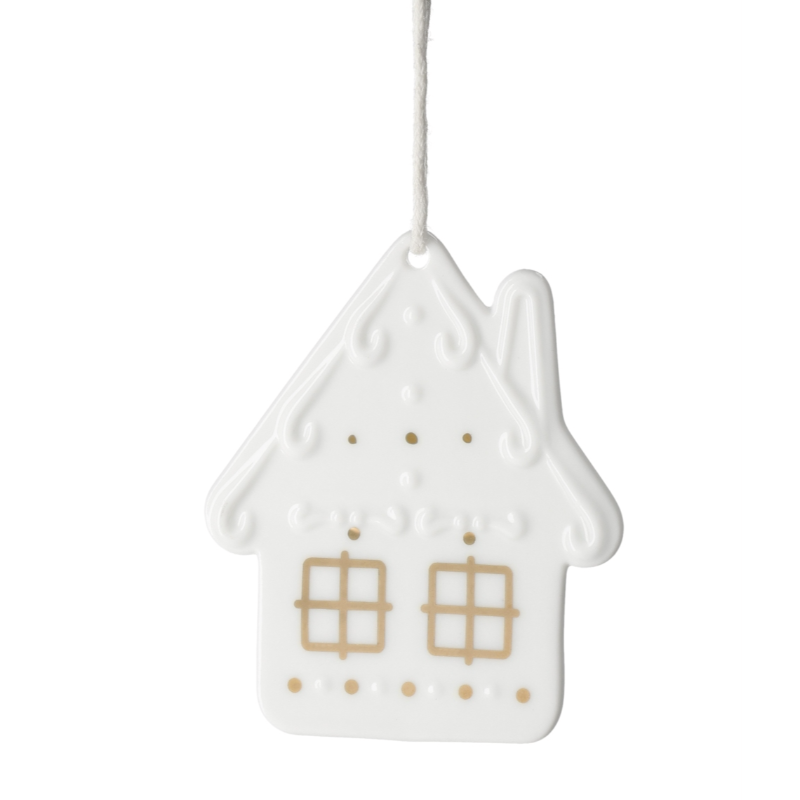 Räder - Decorazione da appendere in porcellana - Casetta Pan di zenzero (varie fantasie) 4,5cm