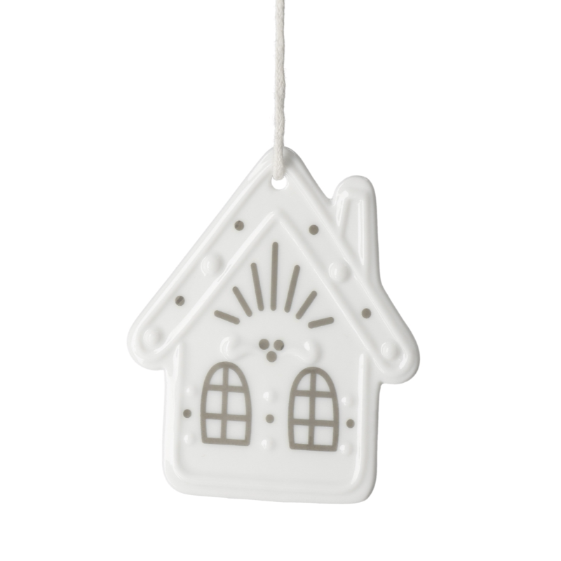 Räder - Decorazione da appendere in porcellana - Casetta Pan di zenzero (varie fantasie) 4,5cm