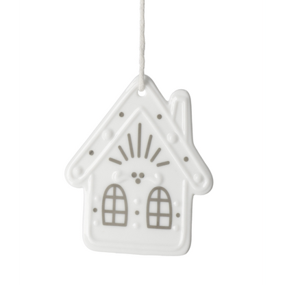 Räder - Decorazione da appendere in porcellana - Casetta Pan di zenzero (varie fantasie) 4,5cm