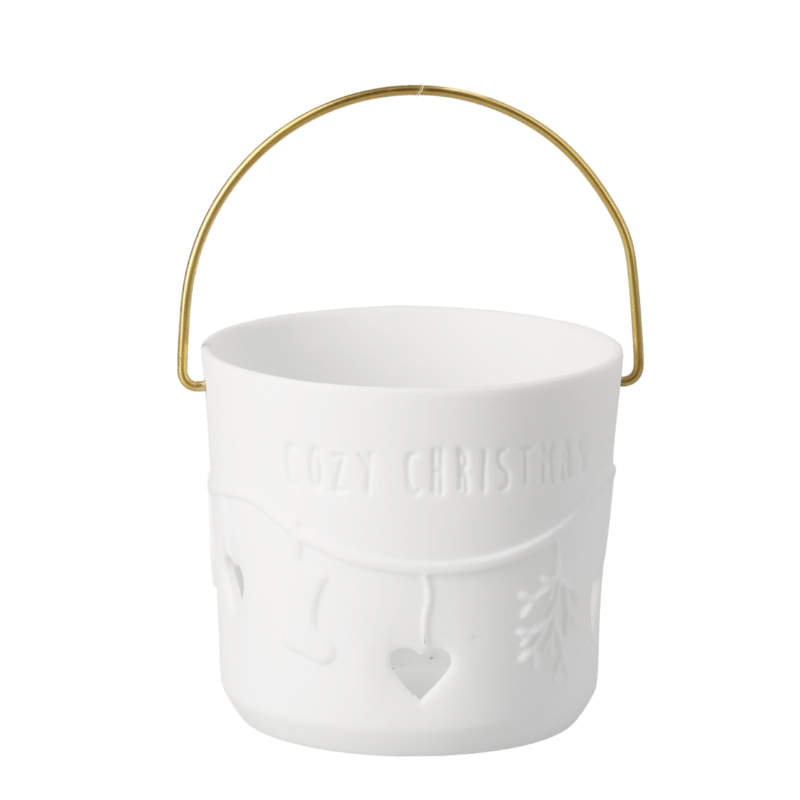 Räder - Portacandele in porcellana tealight - Lanterna con manico Cozy Christmas 5,5x6cm