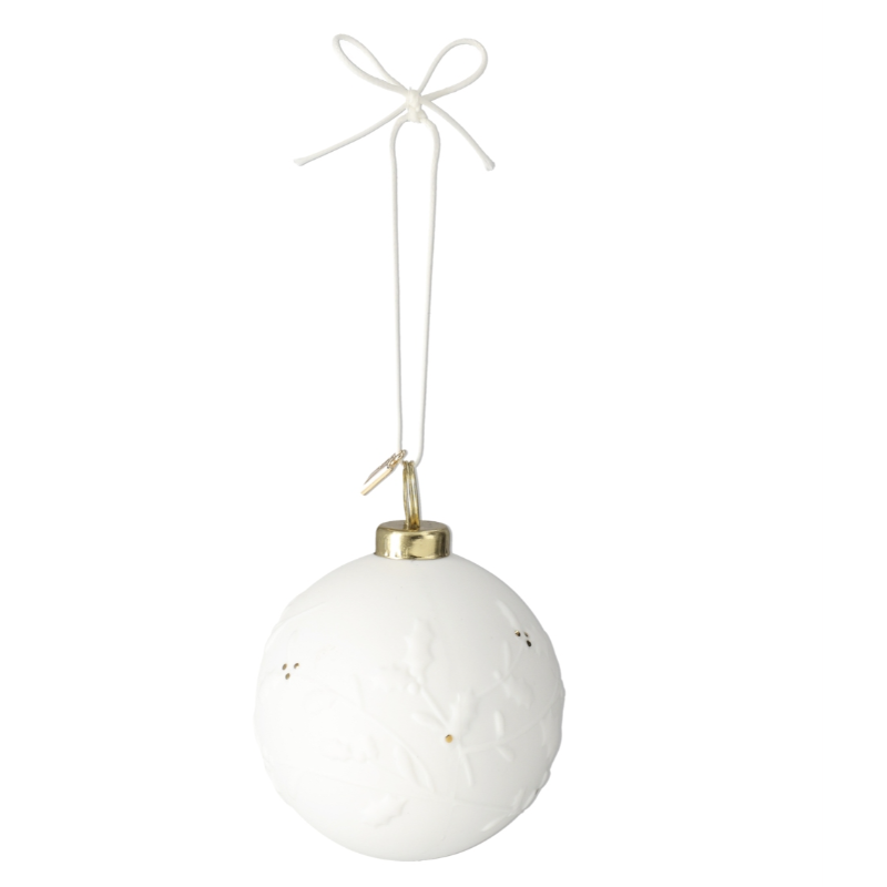 Räder - Pallina decorazione albero in porcellana - Vischio 6cm