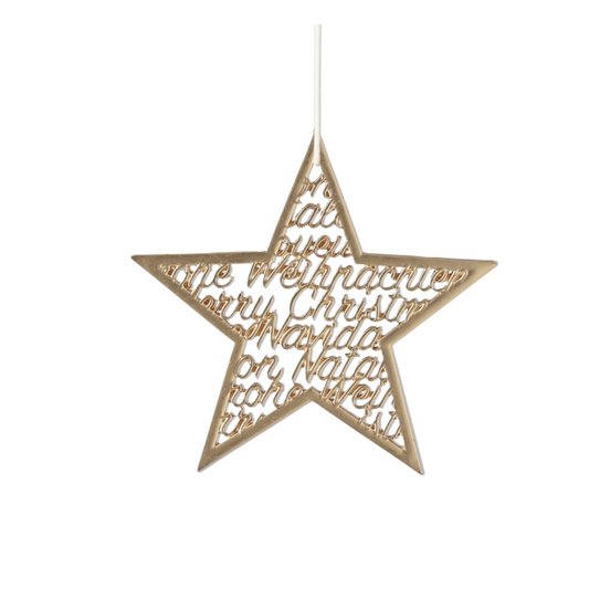 Räder - Decorazione da appendere in metallo dorato - Merry Christmas 8x8cm