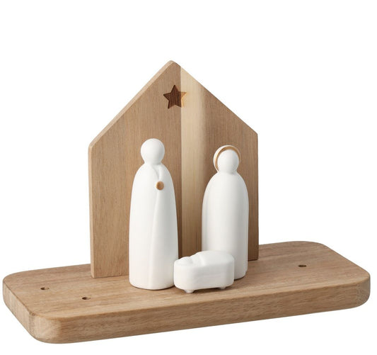 Räder - Presepe in legno e porcellana 22x15,5cm