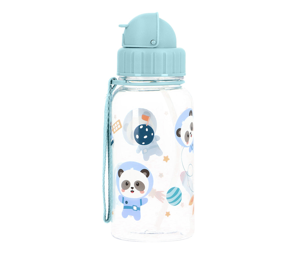 NEW Tutete - Borraccia Tritan 500ml - Panda Spazio con Cannuccia Silicone BPA Free