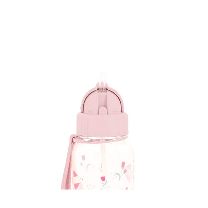 Tutete - Borraccia Tritan 500ml - Uccellini Rosa con Cannuccia Silicone BPA Free