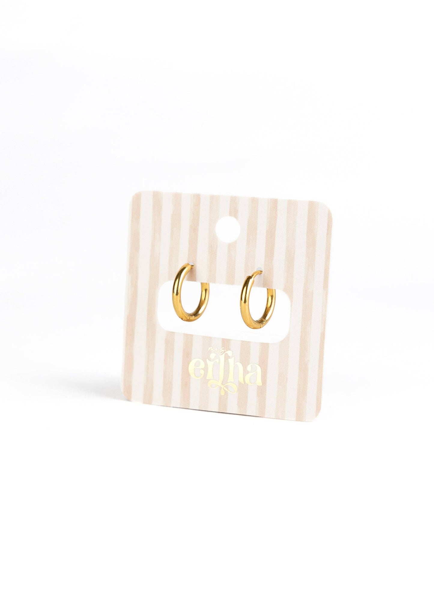 Mrs. Eartha - Essential Hoops - Orecchini a cerchio dorati: 14 mm