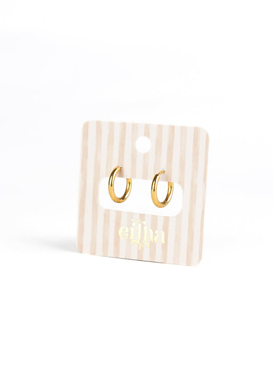 Mrs. Eartha - Essential Hoops - Orecchini a cerchio dorati: 14 mm