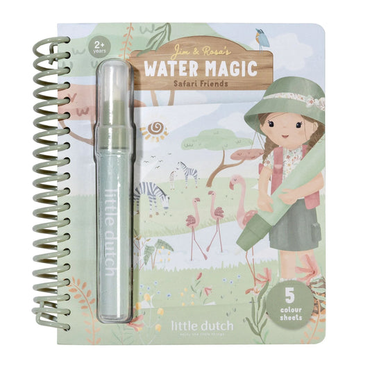 Libro magico ad acqua Little Dutch Safari Rosa con pennarello