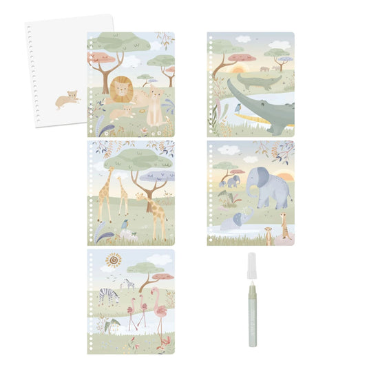 Libro magico ad acqua Little Dutch Safari Jim con pennarello