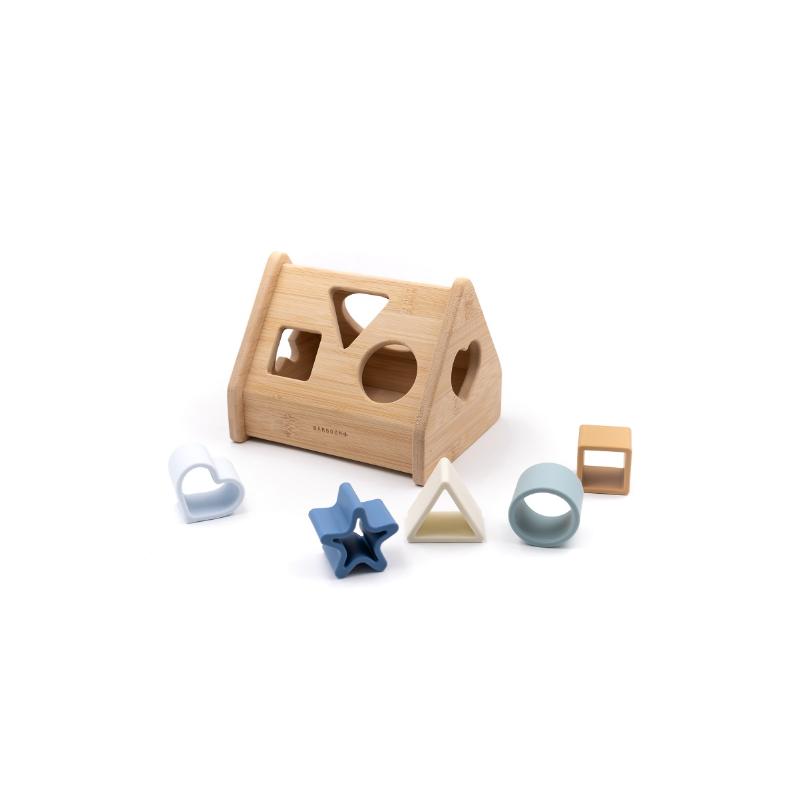Bamboom - Casetta in legno e silicone - Blu