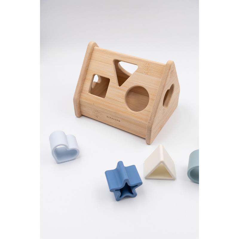 Bamboom - Casetta in legno e silicone - Blu
