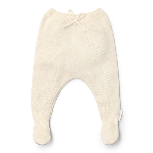 Little Dutch - Pantaloni con i piedini Ghettine lavorato a maglia - Off White