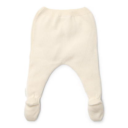 Little Dutch - Pantaloni con i piedini Ghettine lavorato a maglia - Off White