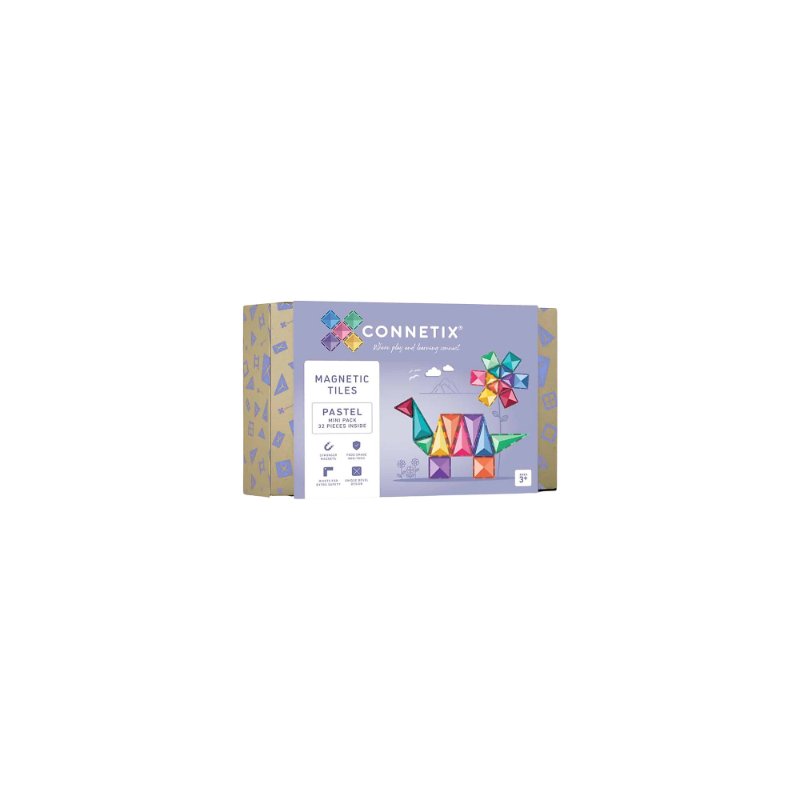 Connetix - Tiles Pastello 32 Pezzi - Mini Pack Mattonelle Magnetiche (Set Base)