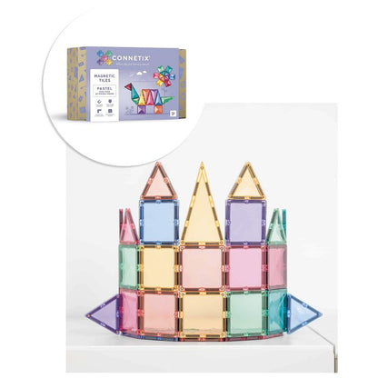Connetix - Tiles Pastello 32 Pezzi - Mini Pack Mattonelle Magnetiche (Set Base)