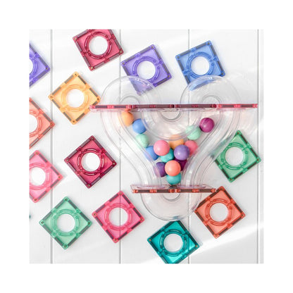 Connetix - Tiles Pastello 106 Pezzi - Pista per Biglie Magnetica (Ball Run Pack)