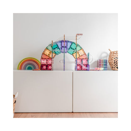 Connetix - Tiles Pastello 106 Pezzi - Pista per Biglie Magnetica (Ball Run Pack)