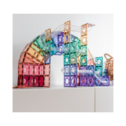Connetix - Tiles Pastello 106 Pezzi - Pista per Biglie Magnetica (Ball Run Pack)