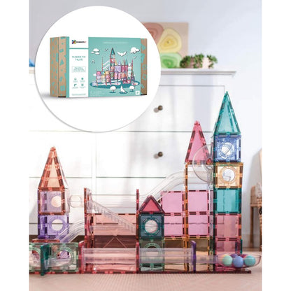 Connetix - Tiles Pastello 106 Pezzi - Pista per Biglie Magnetica (Ball Run Pack)