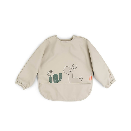 Done By Deer - Lalee - Bavaglio per prime pappe impermeabile a maniche lunghe - Sabbia