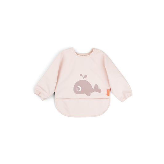 Done By Deer - Wally - Bavaglio per prime pappe impermeabile a maniche lunghe - Rosa