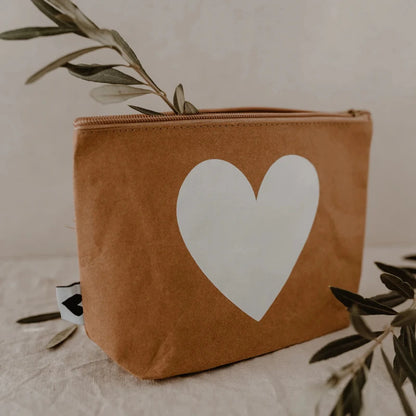 Eulenschnitt - Pochette Cosmetica - in carta lavabile con cuore bianco