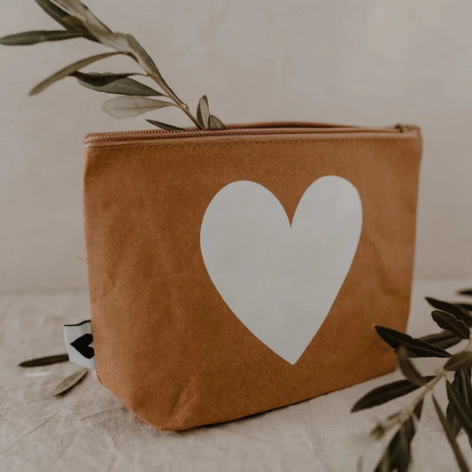 Eulenschnitt - Pochette Cosmetica - in carta lavabile con cuore bianco