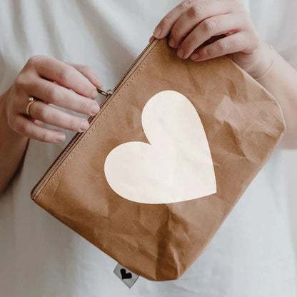 Eulenschnitt - Pochette Cosmetica - in carta lavabile con cuore bianco