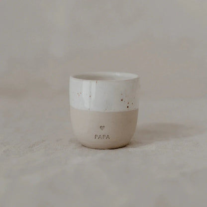 Eulenschnitt - Tazzina in Ceramica incisa e realizzata a mano - Papà