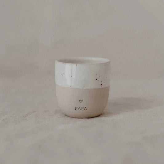 Eulenschnitt - Tazzina in Ceramica incisa e realizzata a mano - Papà