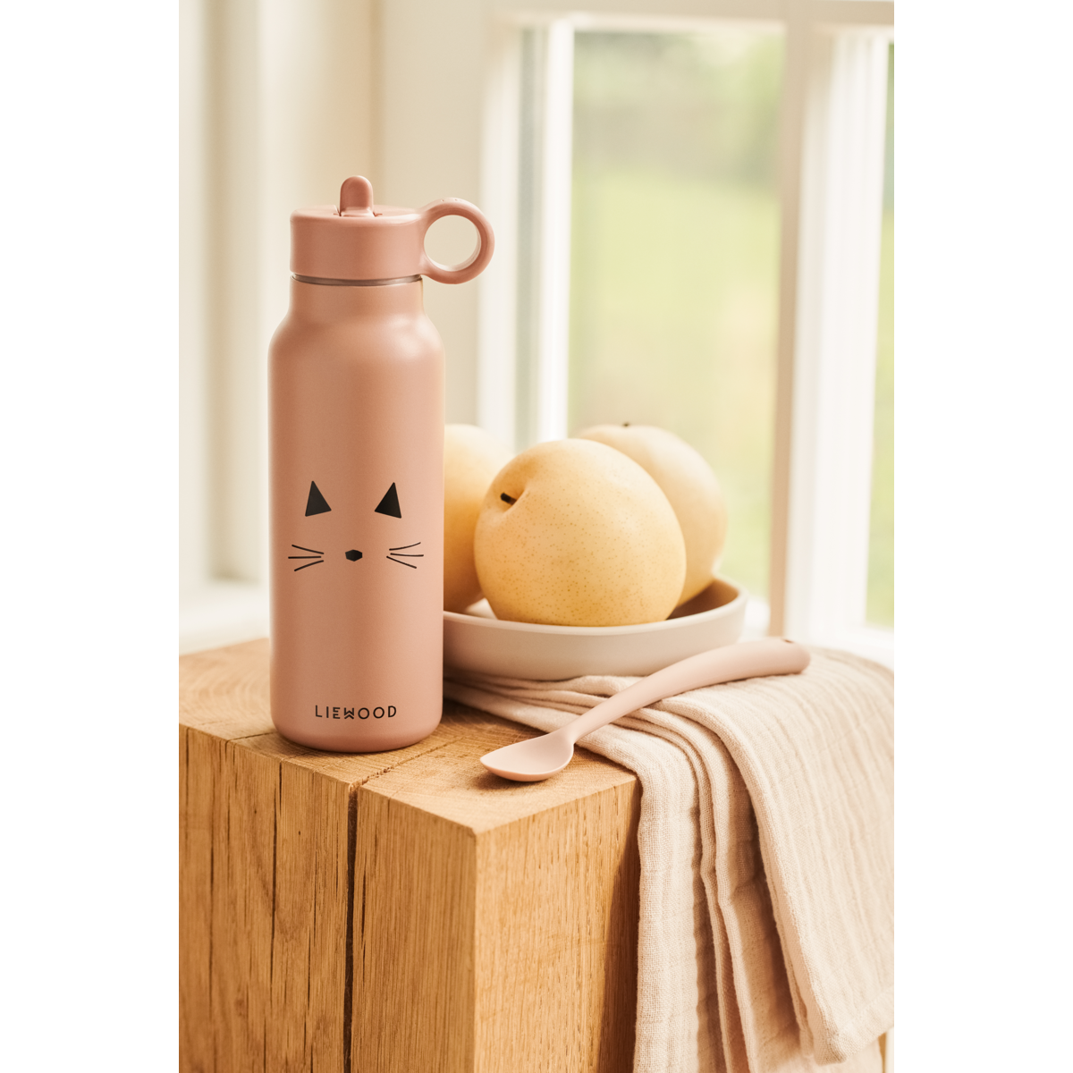 Liewood Falk Borraccia Termica Gatto rosa 350ml | Bambini