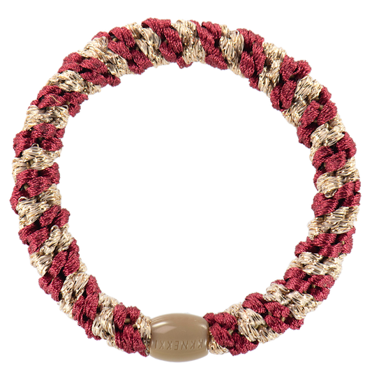 KKNEKKI - Elastico per capelli-braccialetto - Light Bordeaux-Beige glitter stripe