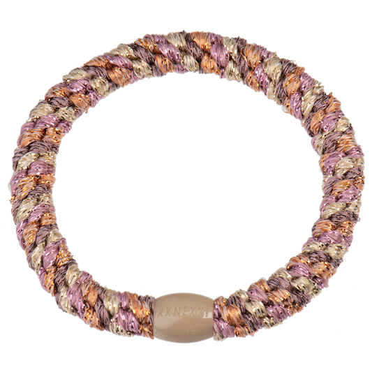 KKNEKKI - Elastico per capelli-braccialetto - Mix Peach-Pink glitter