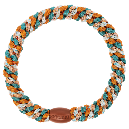 Elastici per capelli e braccialetto KKNEKKI mix terracotta e verde acqua