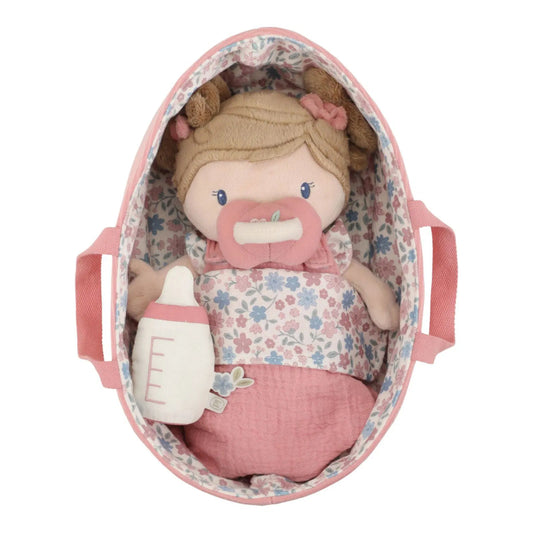 Little Dutch - Set babycare con bambola morbida culla e accessori - Rosa GRS