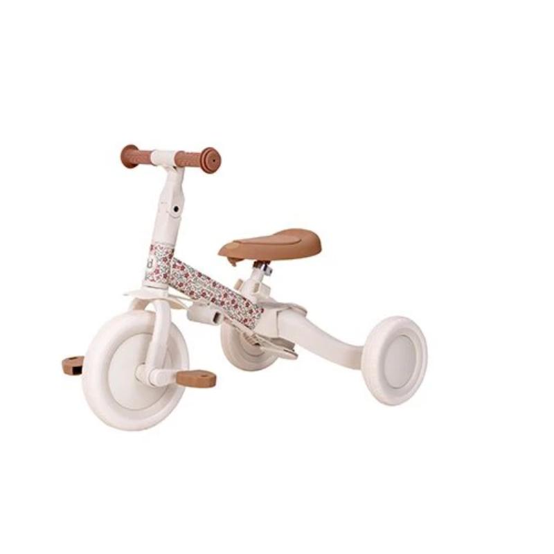 Little Dutch - Triciclo Evolutivo 4 in 1 Kaya-Balance - Bianco con Fiorellini
