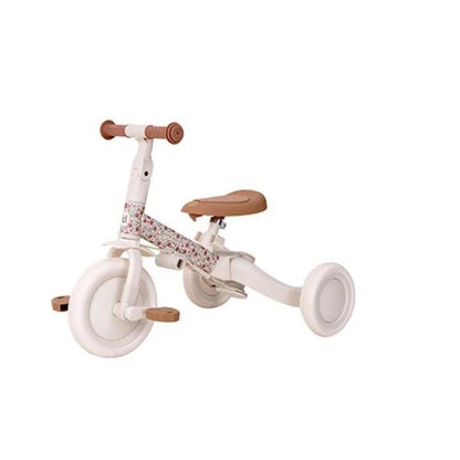 Little Dutch - Triciclo Evolutivo 4 in 1 Kaya-Balance - Bianco con Fiorellini