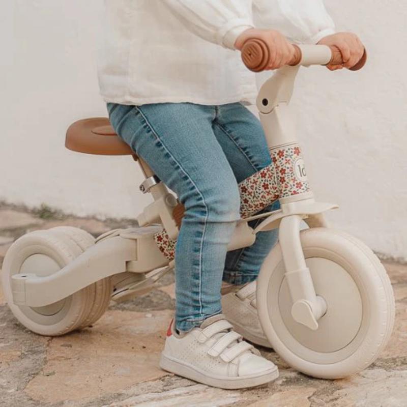 Little Dutch - Triciclo Evolutivo 4 in 1 Kaya-Balance - Bianco con Fiorellini