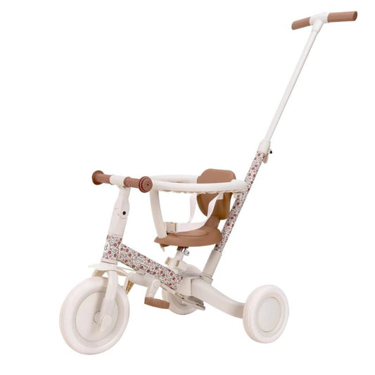 Little Dutch - Triciclo Evolutivo 4 in 1 Kaya-Balance - Bianco con Fiorellini