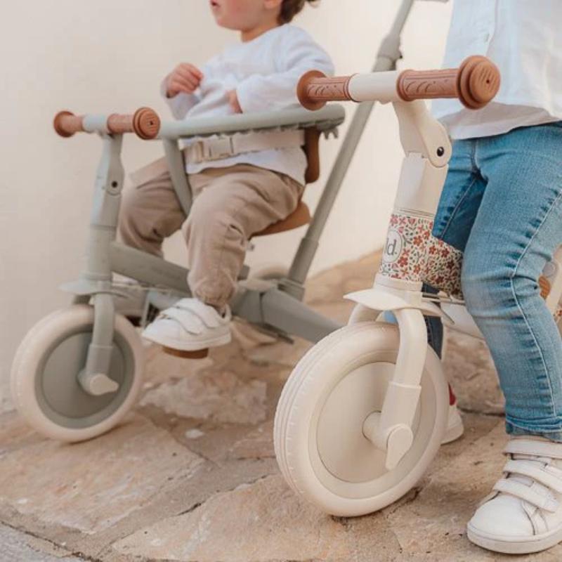 Little Dutch - Triciclo Evolutivo 4 in 1 Kaya-Balance - Bianco con Fiorellini