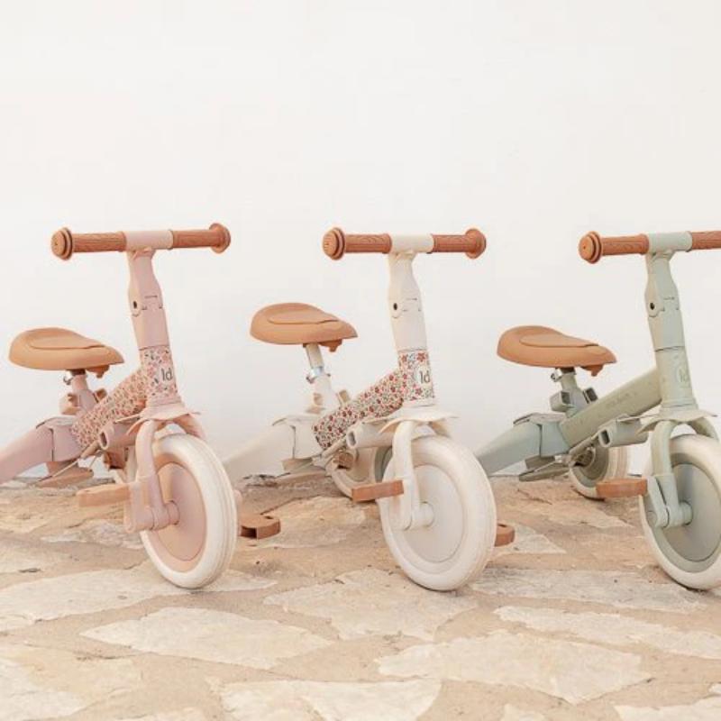 Little Dutch - Triciclo Evolutivo 4 in 1 Kaya-Balance - Bianco con Fiorellini