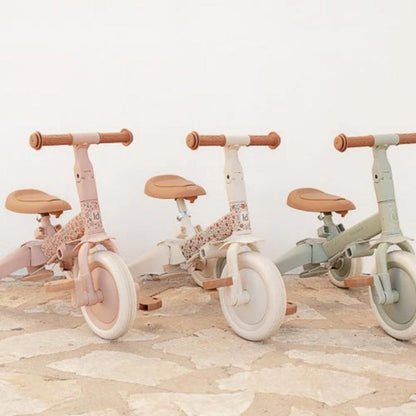 Little Dutch - Triciclo Evolutivo 4 in 1 Kaya-Balance - Bianco con Fiorellini